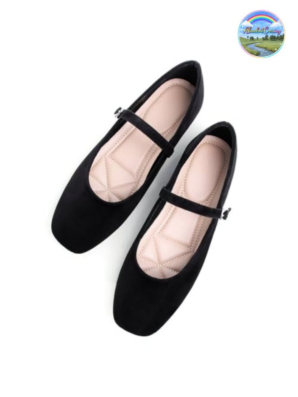 Faux Leather Flats Retro Mary Jane Square Toe Adjustable Buckle Women's